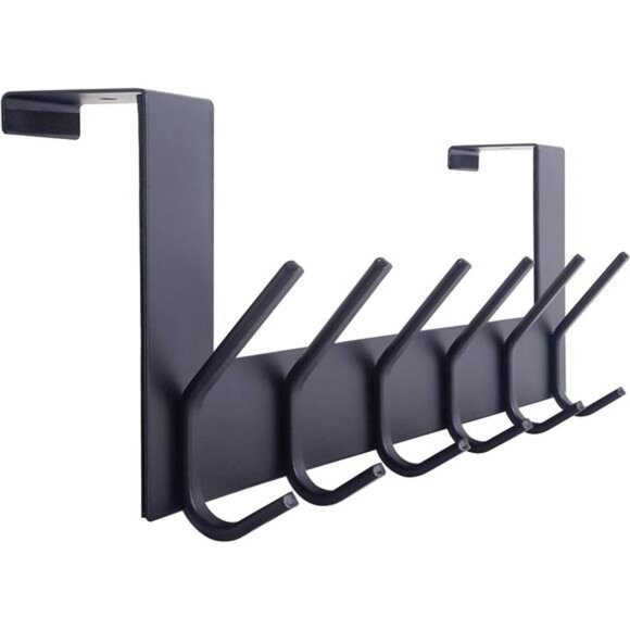 Over The Door Hooks Door Hanger,Over The Door Towel Rack with 6 Hooks - Picture 1 of 7